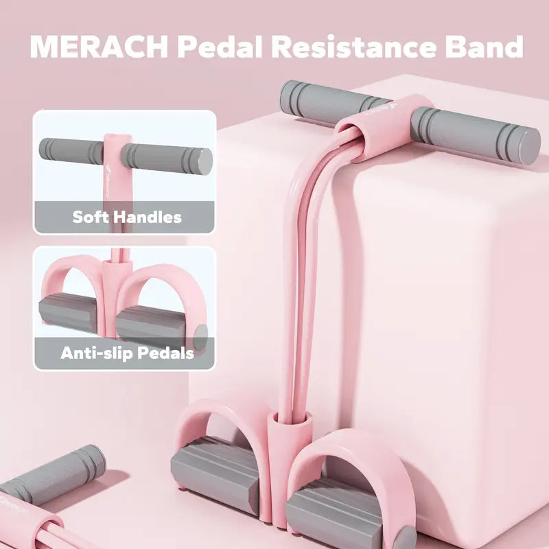 Merach Multifunction Pedal Resistance Band, Elastic Pull Rope Fitness