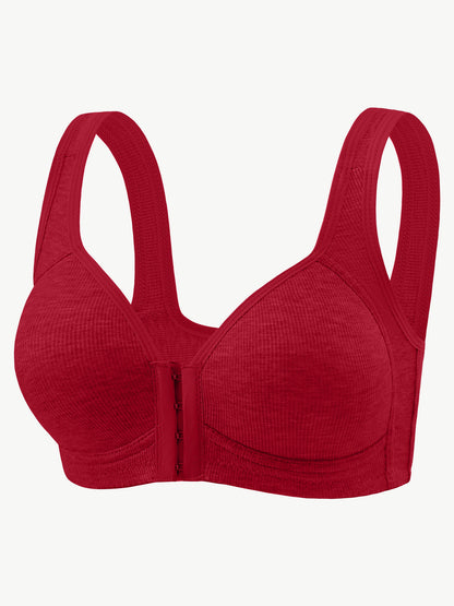 Full Cup Inner Without Steel Ring Wide Shoulder Vest Type Front Closure Bra