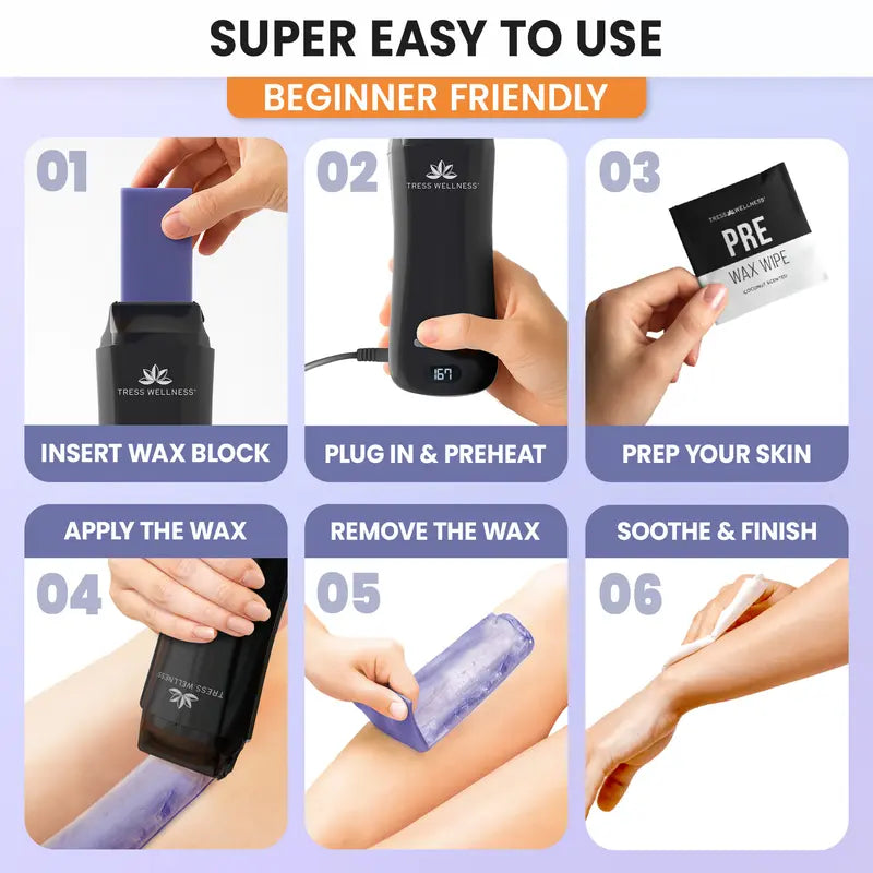 Hard Wax Roller for Body Hair Removal Roll On Wax Kit for Women Dermatologically Tested