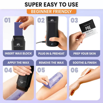Hard Wax Roller for Body Hair Removal Roll On Wax Kit for Women Dermatologically Tested